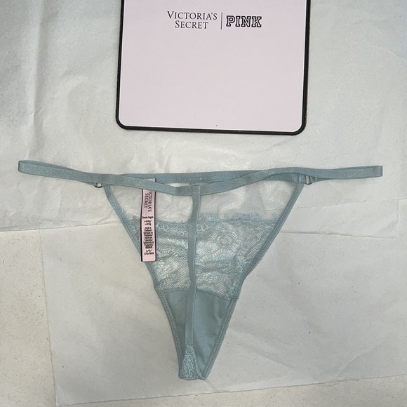 (L) Victoria's Secret Mesh & Lace VString THONG Panty - Picture 8 of 12